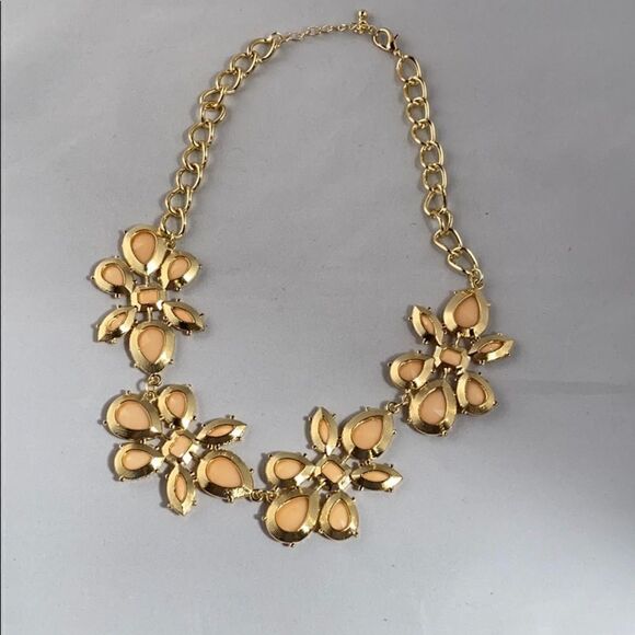 Large adjustable peach stone necklace - Picture 2 of 4